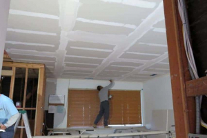 Drywall, tape & mud install at ceiling completed !