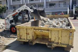 Old concrete – transported to recycle center
