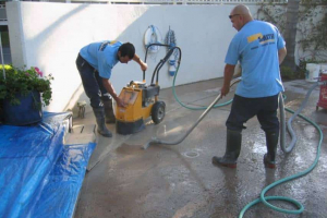 Concrete preparation ( grinding ) prior to application